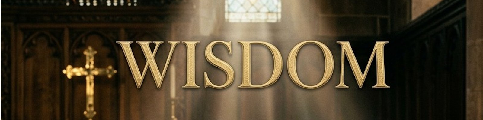 Wisdom banner — click to open navigation menu